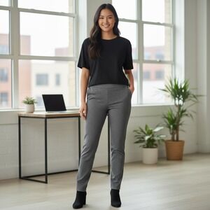 Hilary Radley Women's Gray Houndstooth Stretch Pull On Career Pants‎ Size 6